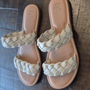 Women's Braided Strap Sandals - Cream